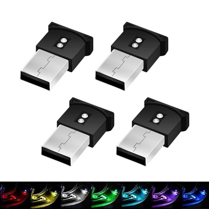 Mini USB Atmosphere Lights LED RGB Car Ambient Light Lighting Night Lights Portable Colorful Auto Interior Neon Decorative Lamp