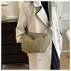 Fashion Solid Color Shoulder Bags Large Capacity Down Cotton Padded Quilted Tote Bag Shopping Bag Women Girls