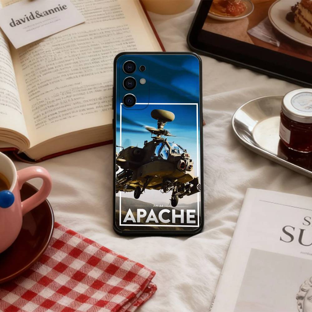 

Apache AH-64 Helicopter Gunships Phone Case For Samsung S 25,24,23,22,30,21,10,9,Ultra,Plus,Lite,FE,4,5 G Soft Black Case Samsung S26ULTRA