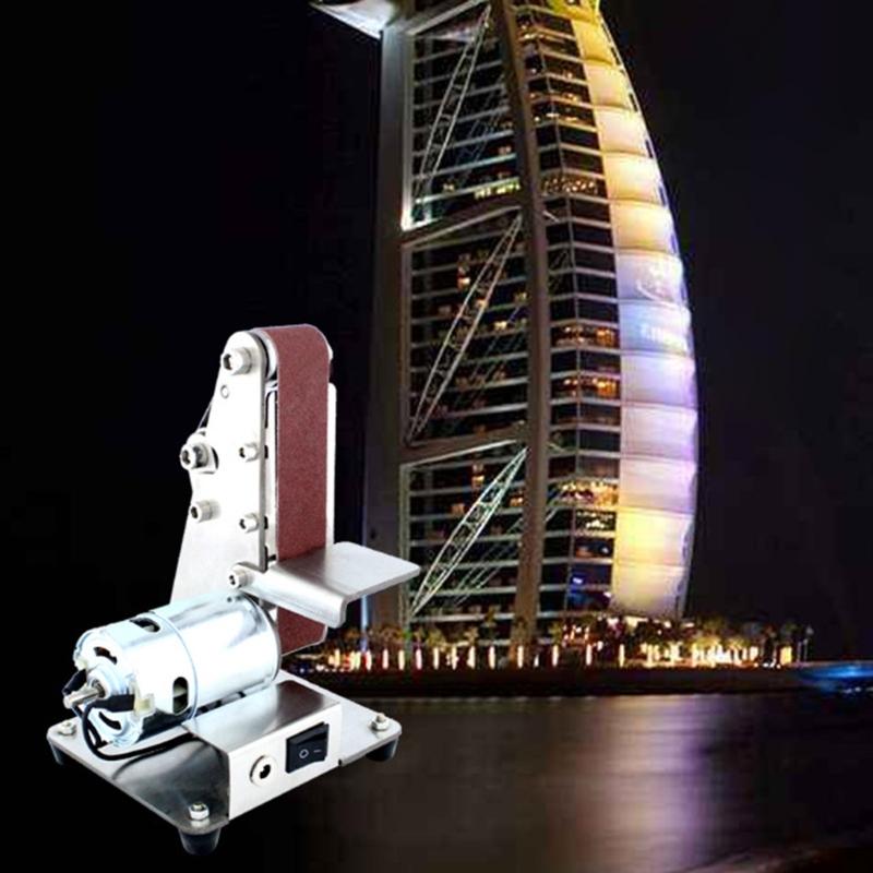 Compact Belt Grinder Small Belt Grinding Tool Simple Operate for Sharpening & Sanding Tasks Featuring 7 Speed Setting