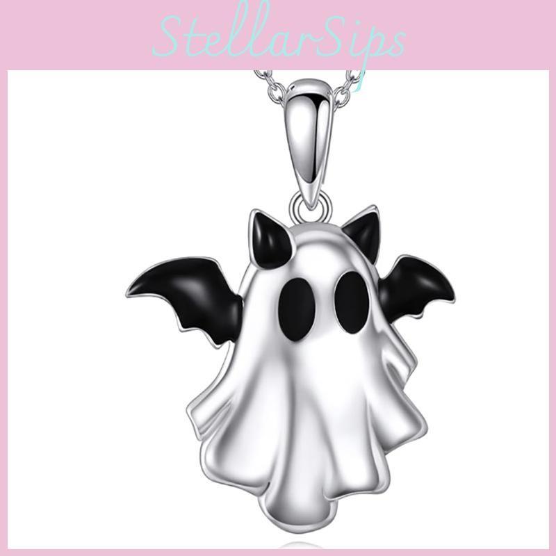 Pendant Halloween Ghost Necklace With Zinc Alloy Material For Accessory Holiday