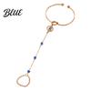 Vacation Style Accessory Fashion Finger Chain & Ring Set Interconnected