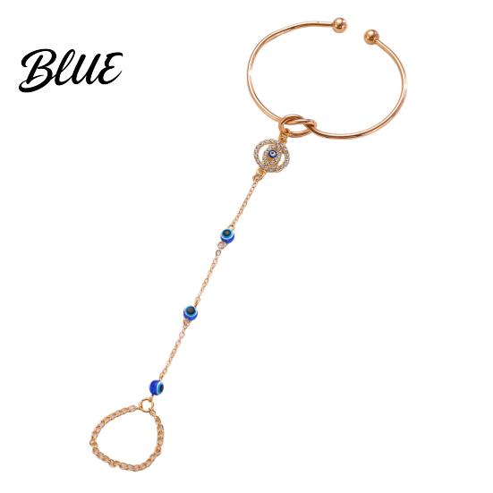 Vacation Style Accessory Fashion Finger Chain & Ring Set Interconnected