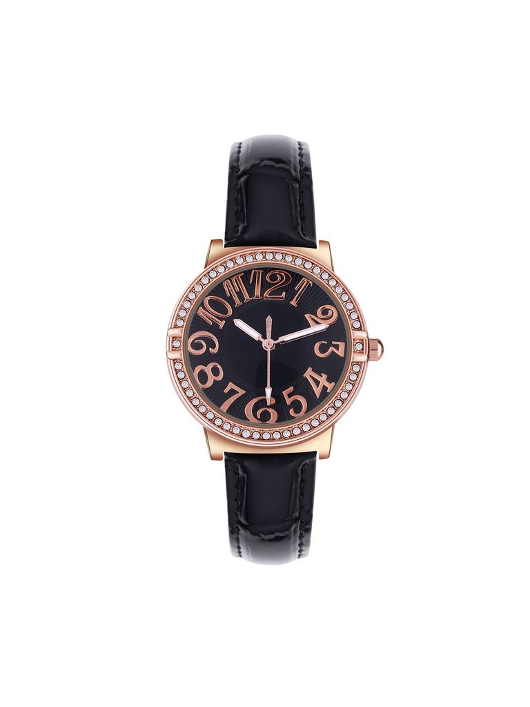 Fashion Casual Leather Light Luxury Diamond Non-Waterproof Quartz Women'S Watch