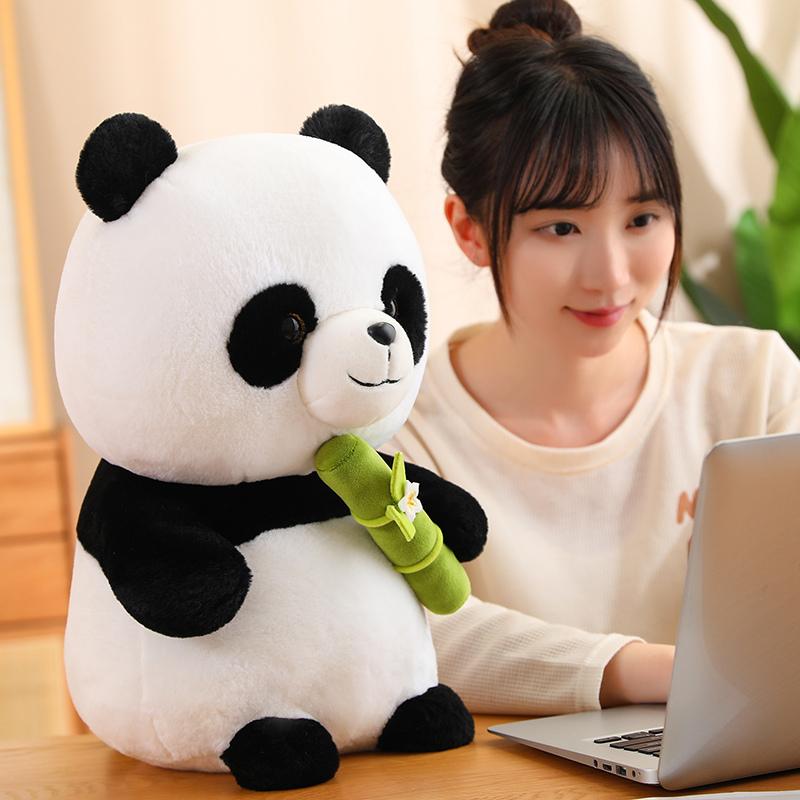 25/35/45cm Wunderschöne Panda Plüschtiere Niedliche Bambus Panda Bären mit Bambus Plüschpuppe Stofftier Spielzeug für Kinder Bestes Geschenk