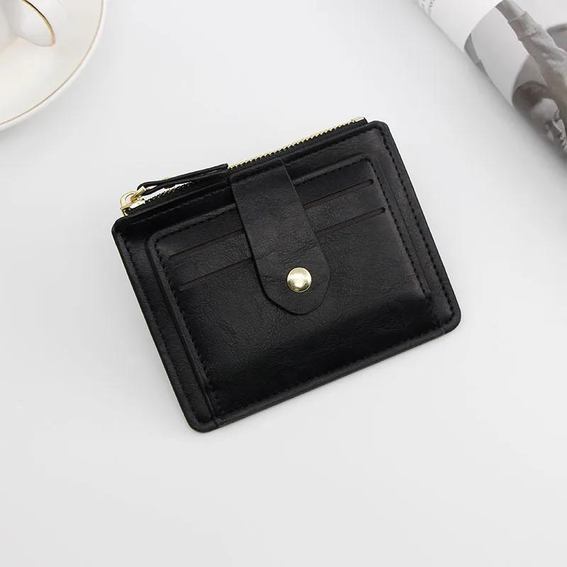 Men Fashion Male Slim Leather Wallets Credit ID Card Holder Wallet with Coin Pocket Luxury Brand Designer Brown Business Purse