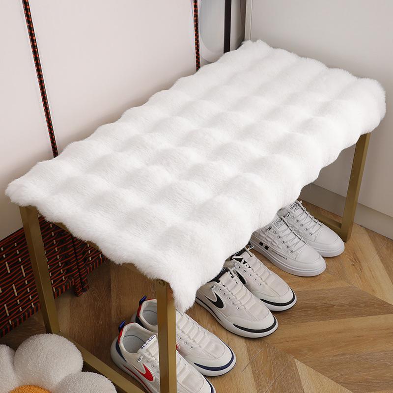 

Bubble Fleece Non-Slip Shoe Bench Cushion - Thick Plush Seat Mat for Entryway or Hallway. Custom [Contact Customer Service]