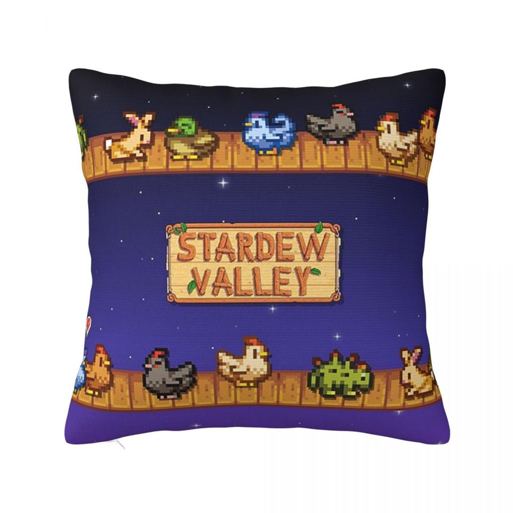 Blue Chicken Stardew Valley Game Square Pillowcase Cushion Cover Pillow Case Throw Pillow Cover for Home Sofa Living Room