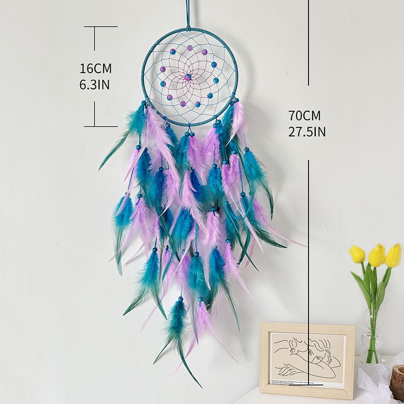 Dream Catcher Handmade Colorful Feather Wind Chimes Living Room Bedroom Hanging Ornaments Festival Gifts Home Decoration Crafts