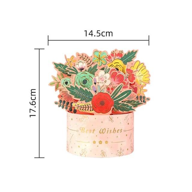 Creative 3D Pop-Up Bouquet Card G Craft Blahopřání Dárek ke Dni matek Valentýna Narozeniny Výročí Papír Holding
