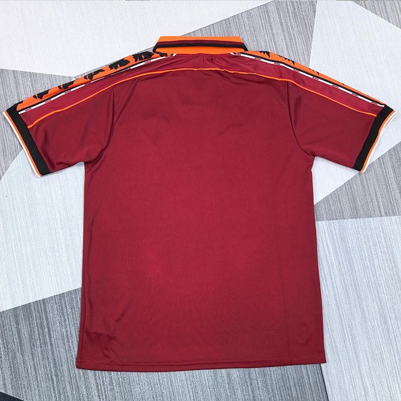 Vintage 1998-99 AS Řím Domácí Krátký Rukáv Fotbalový Dres Pánský Bambusové Vlákno Výkonnostní Súprava