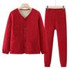 Women's Quilted Winter Cotton Coat Set for Seniors - Warm and Thickened Design
