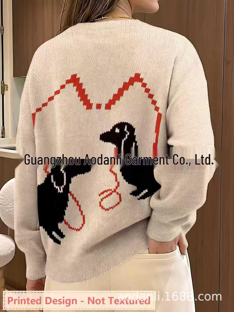 Versatile Round Neck Long Sleeve Knit Casual Top