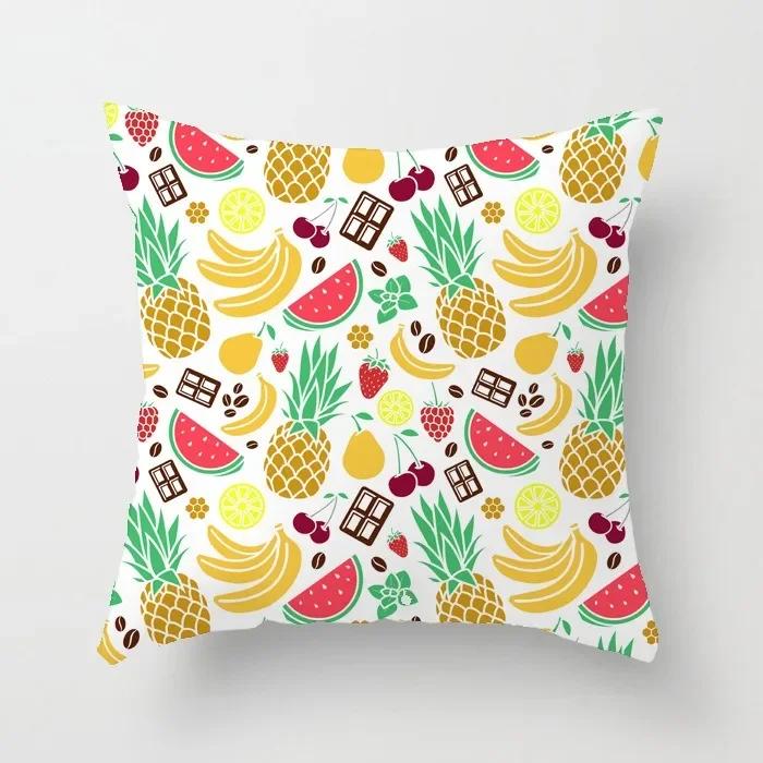 

Fresh Summer Fruit Pineapple Watermelon Print Pillow Cover Office Chair Cushion Cover Fashionable Luxury Home Decoration 66x66cm бордовый