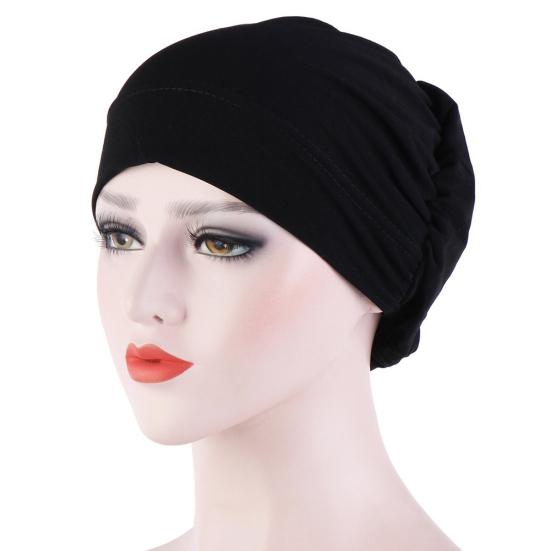 Women Small Solid Color Soft Knotted Night Sleep Beanie Bonnet Chemo Hat Cover