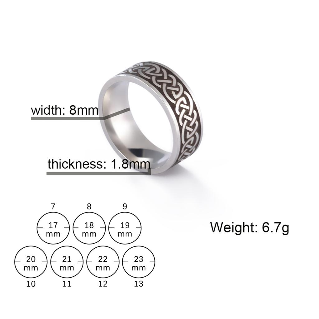 Punk Baum des Lebens Ring Edelstahl Vintage Wikinger Keltisches Knotenmuster Schmuck für Damen Herren Gothic Party Geschenk