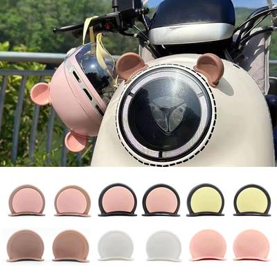2Pcs Motorcycle Helmet Decoration Bear Ears Electric Bike Helmet Stickers Decor Cute Multicolor Motorcycle Helmets Accessories #468953