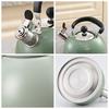 2.5L Stainless Steel Whistling Kettle with Folding Handle Modern Cookware Tea Maker for Indoor BBQ Fishing Camping Hiking
