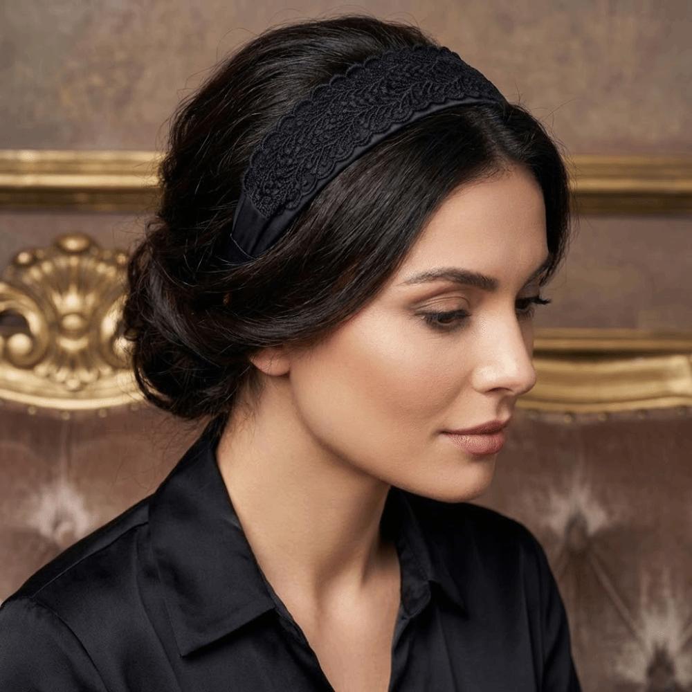 Korean Vintage Lace Hair Hoop Hollow Elegant Lace Hairband Head Wrap Hair Accessories Anti Slip Women's Wide Headband Wash Face