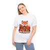 Fox Autumn Leaves Woodland Animal Cute Acorn Harvest Unisex Heavy Cotton Tee