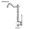 Brass gold bathroom basin sink faucet deck mounted Single handle hot and cold water mix tap Golden faucets Chrome