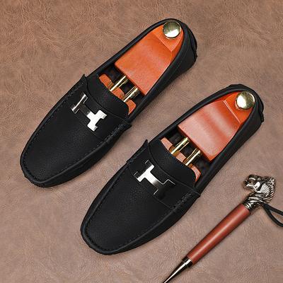 Four Seasons Heren Varkensleer Handgenaaide Doudou Schoenen Zachtzool Zachte Casual Schoenen Rijden Rijschoenen Eén Pedaal Herenschoenen