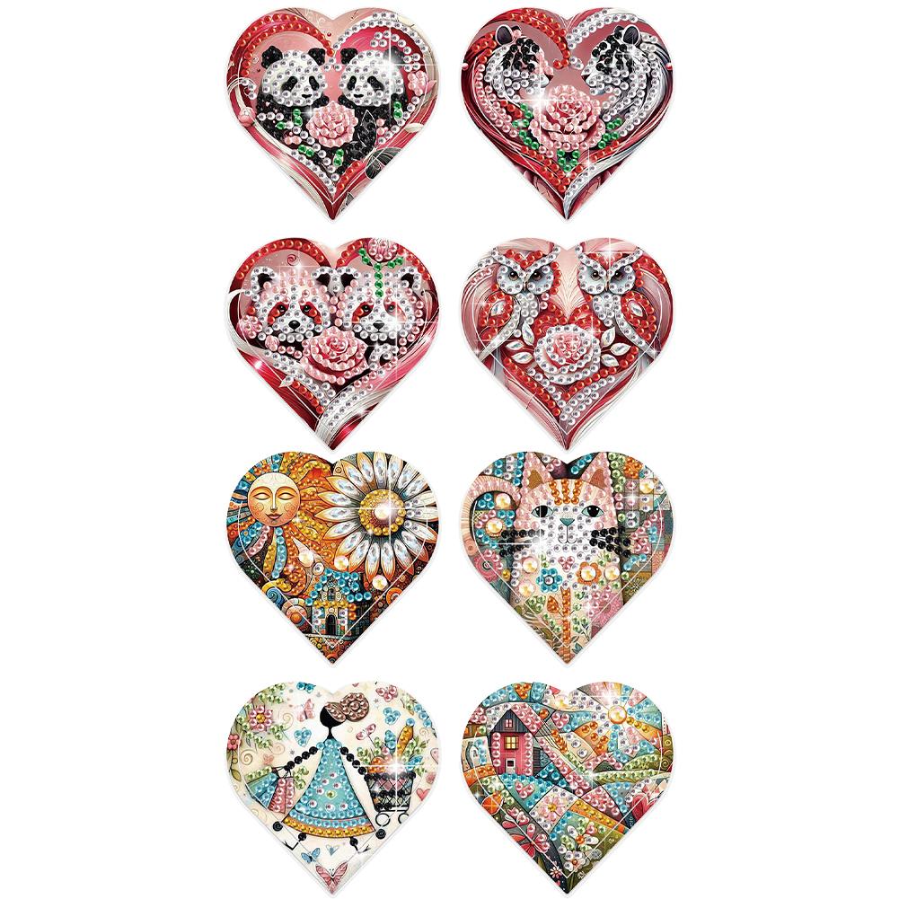 8 Stück Diamond Art Lesezeichen Diamond Painting Lesezeichen 5D DIY Lesezeichenecke Diamond Art Sets für Buchliebhaber