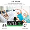 Desk Clock with Atmosphere Lights Modern Electronic Clock USB Charging Port Large Display for Bedroom Home Living Room Office