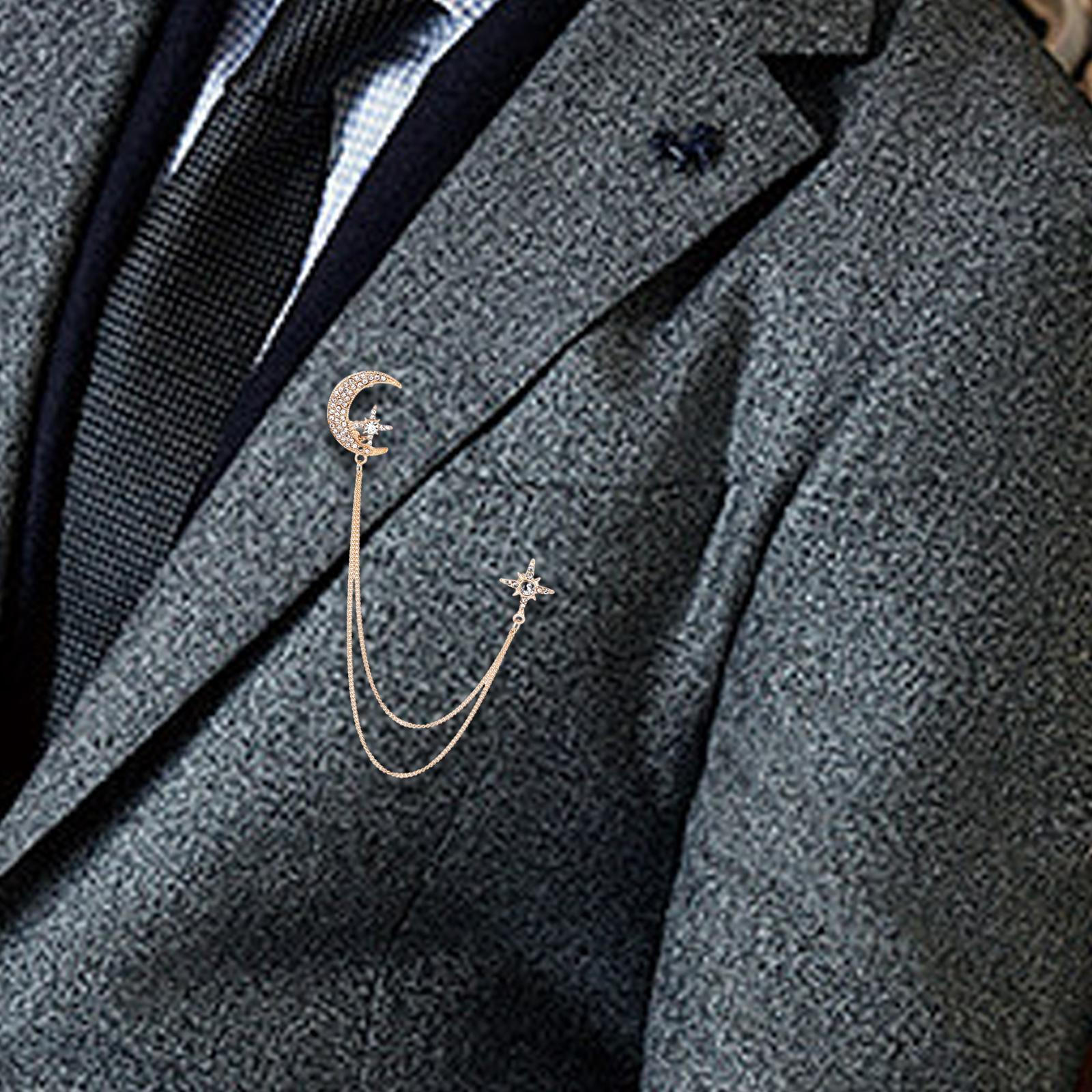 Зажим-брошь с кисточками для мужского костюма