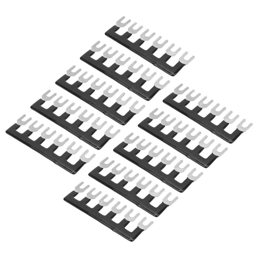 10Pcs Terminal Strip 400V 25A Red Copper Flame Retardant PVC Fork Type Terminal Blocks for Appliance Industry Power TB