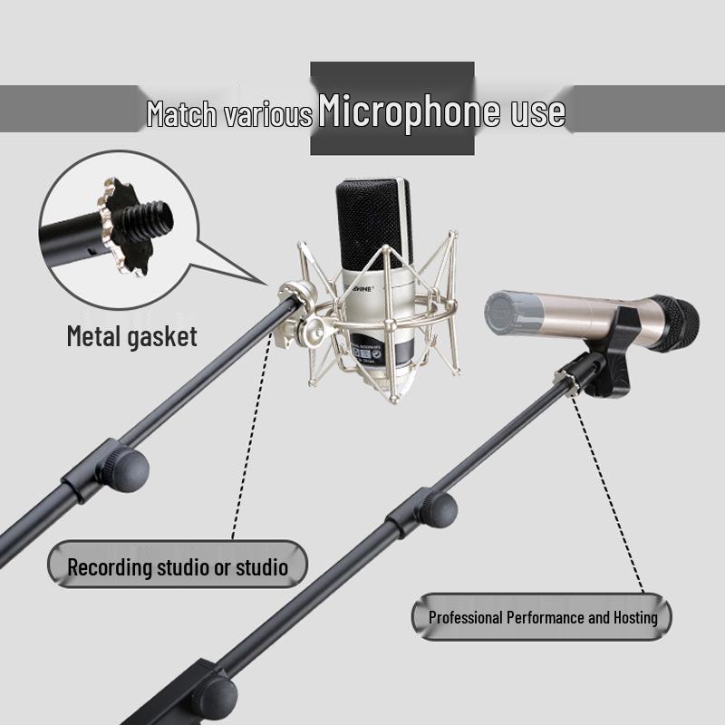 Professional All-Metal Hand-Pressed Stage Microphone Stand