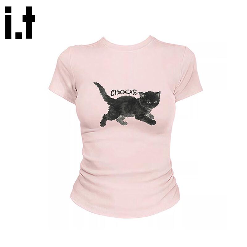 CHOCOOLATEit Cat Print Short Sleeve T-Shirt M
