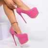Spring/Summer 2025 Stiletto Platform High Heels: Round Toe, Patent Leather, Women's Fashion Shoes for Nightclubs