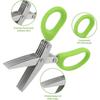 Multi-functional Stainless Steel 3/5 Layer Kitchen Scissors, Pepper Shredded Chopped Scallion Cutter Cut Cooking Tool