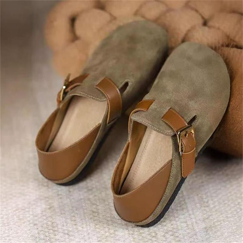 Retro word with Mary Jane single shoes women's shoes 2025 new niche design gentle and versatile two wear Doudou shoes