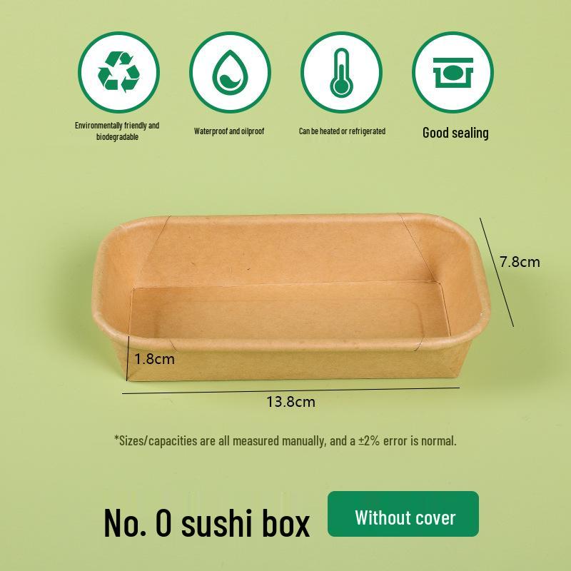 

Disposable Kraft Paper Bento & Pastry Box - Sushi, Kimbap, Fruit, Takeaway Packaging