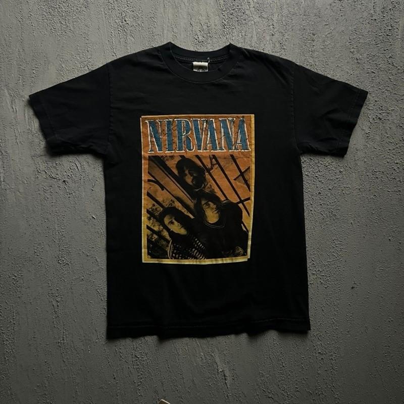 Vintage Nirvana Shirt Small Black 2000s Y2K Band Tee Unisex T-Shirt XL