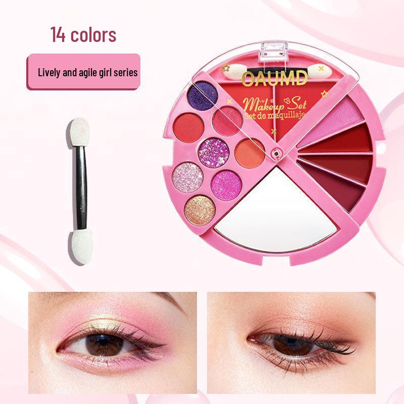 OAUMD Rotatable 4-Layer Multi-functional Eyeshadow & Blush Palette - Easy to Carry.