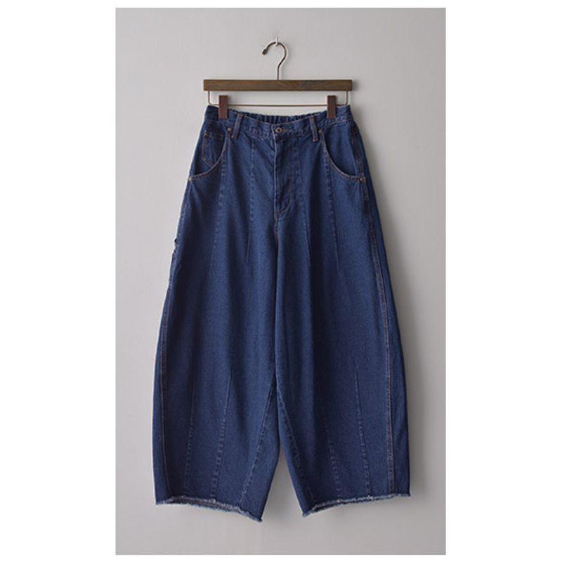 

Daily Order 2025 Autumn New Arrival Cotton Washed Patchwork Wide Leg Frayed Hem Denim Easiest for Match Casual Large Sizes Availiable Medium Blue 3L