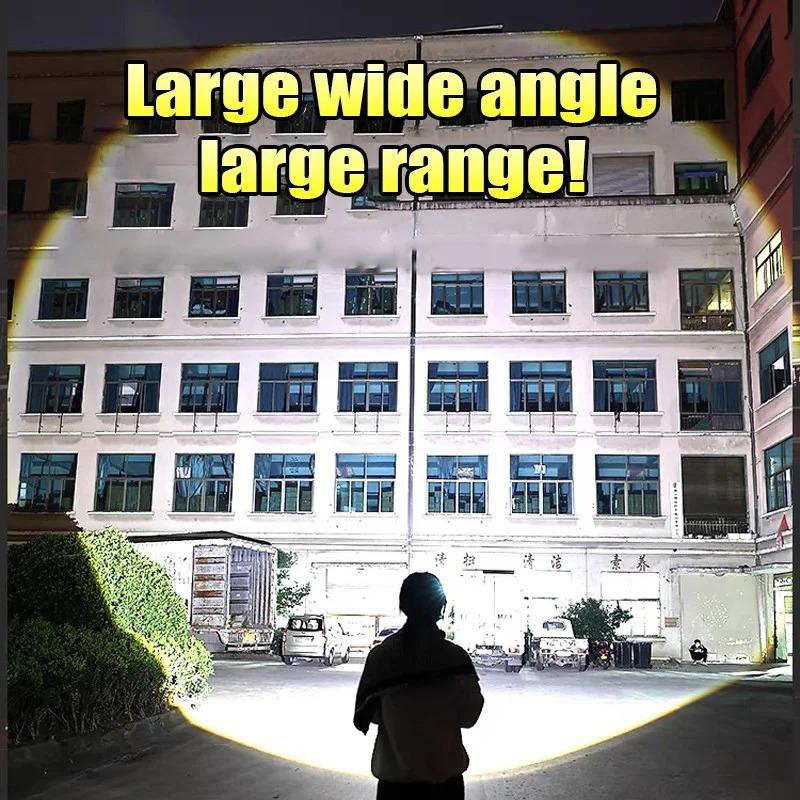 Super High Power LED Flashlight Ultra Power Outdoor Rechargeable Hand Torch 5 Mode Type-C Charging  Lighting 2000m