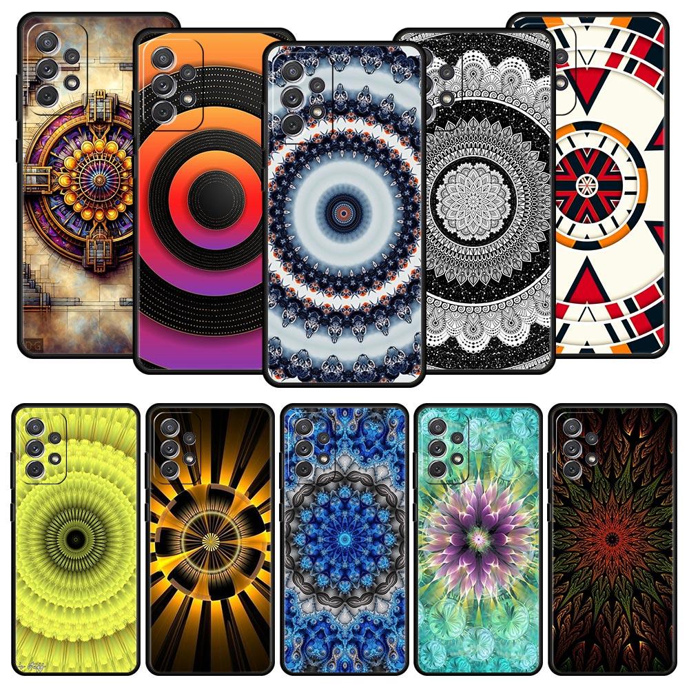 Retro Circular Totem Design Phone Case for Samsung Galaxy A55 A35 A17 A07 A15 A13 A25 A51 A71 A72 A73 A32 A52 A52S A41 Soft TPU