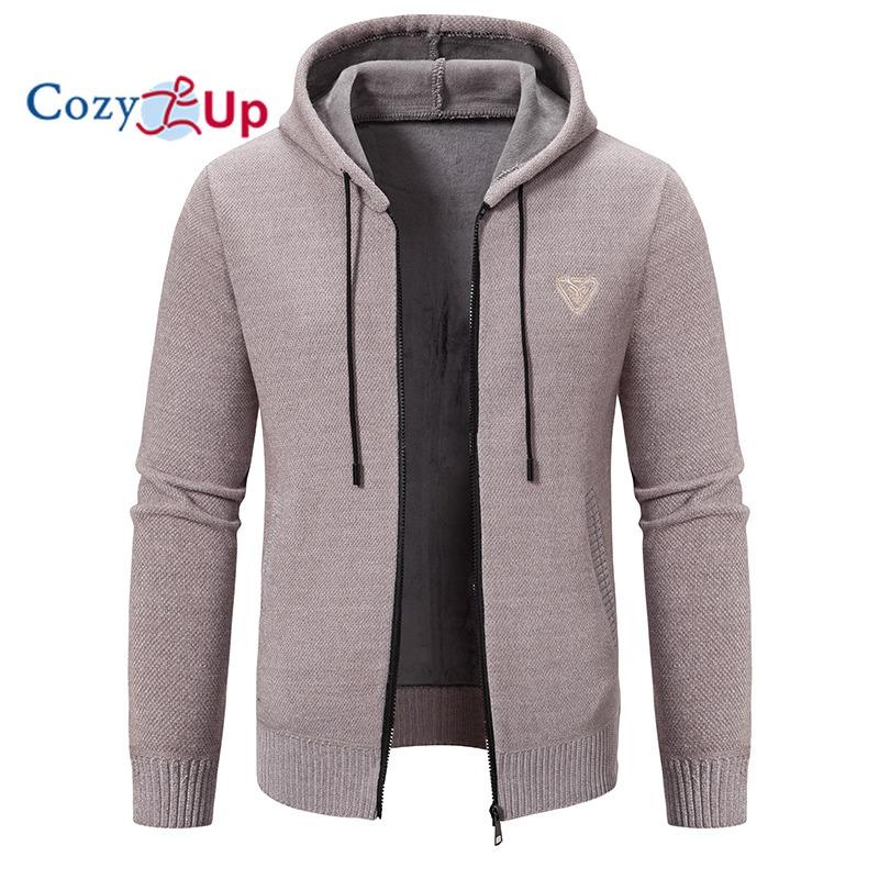 Cozy Up Giacca da Uomo con Cappuccio Lavorazione a Maglia Larga Cappotto Casual