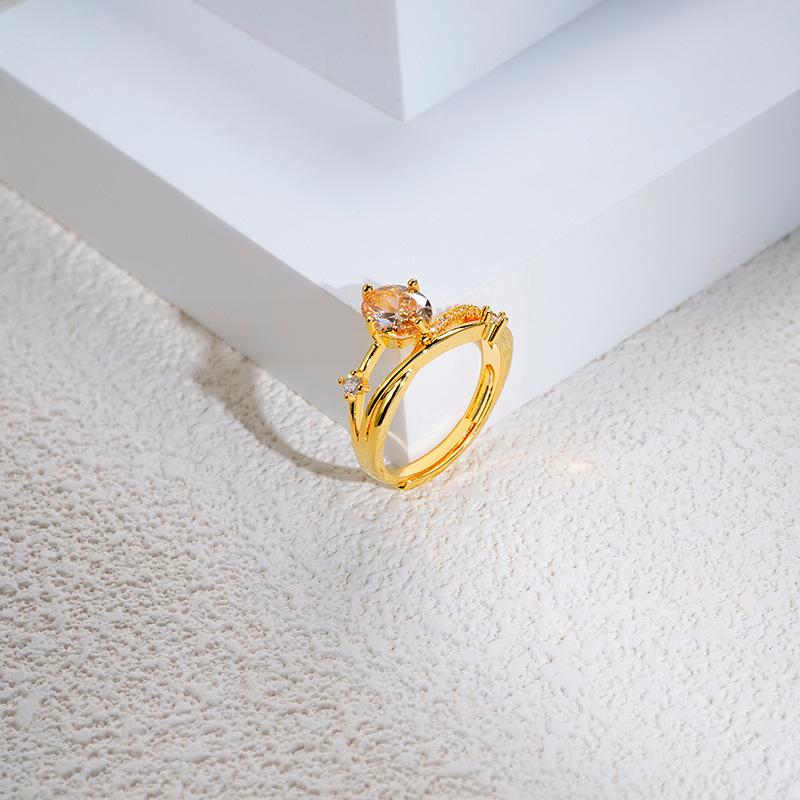 Universe Planet Trajectory Flash Diamond Ring Female Personality Princess Wind Cross Proposal To Give Girlfriend Gift