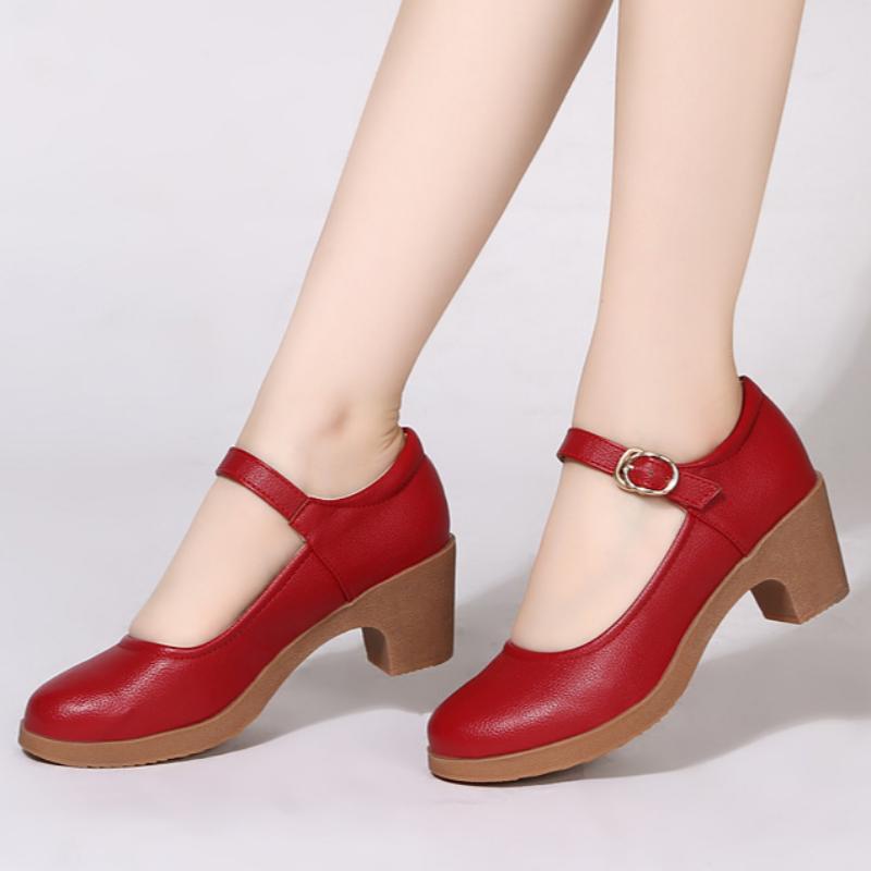 Mid-heel Soft-soled Dance Shoes for Women, Middle-aged and Elderly Mothers, Soft, Comfortable, Wear-resistant and Versatile High Heels