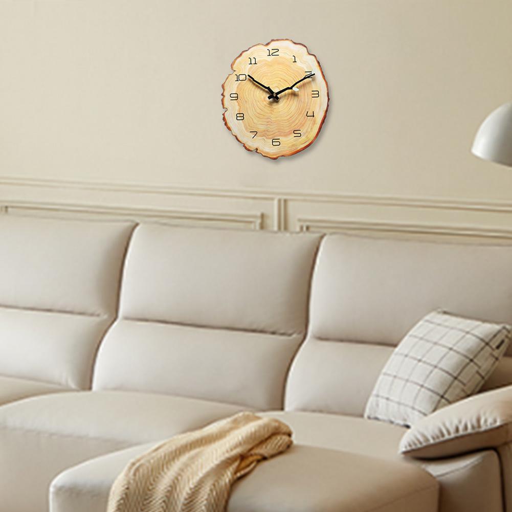 Creative Annual Ring Design MDF Wall Clock 12 Inch with Silent Operation and Luminous Hands for Stylish and Quiet Walls
