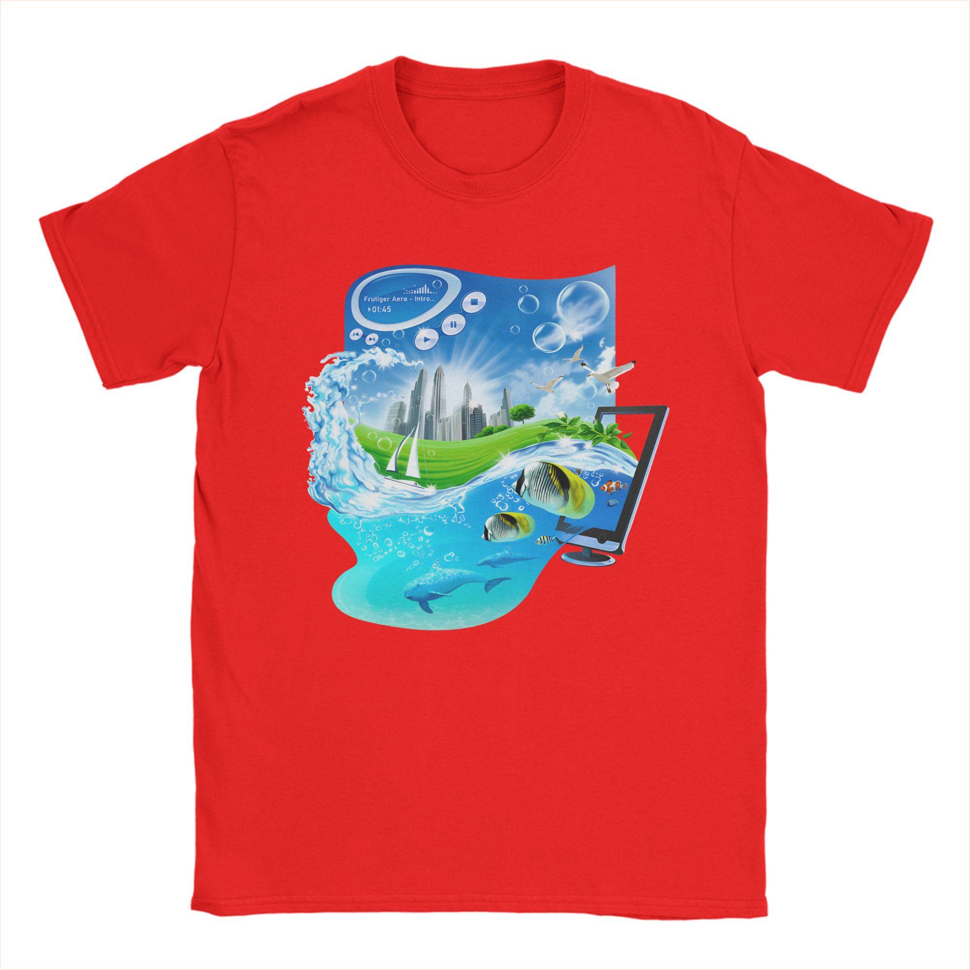 

Frutiger Aero World Vaporwave TShirt Men Funny Cotton Tee Shirt Crewneck Short Sleeve T Shirt Birthday Present Clothing S