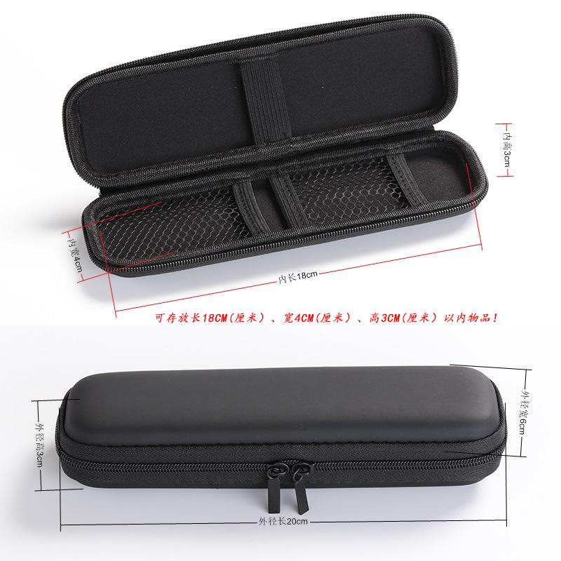 

Women Makeup Brush Case Pure Black Small Cosmetic Bag Lipstick Pen Organizer Beauty Tool Storage Box Zipper Long Strip EVA Pouch