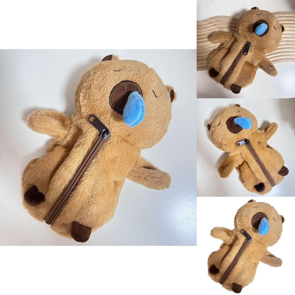 Capybara Plush Pen Bag With Cosmetic Storage For Girls And Students