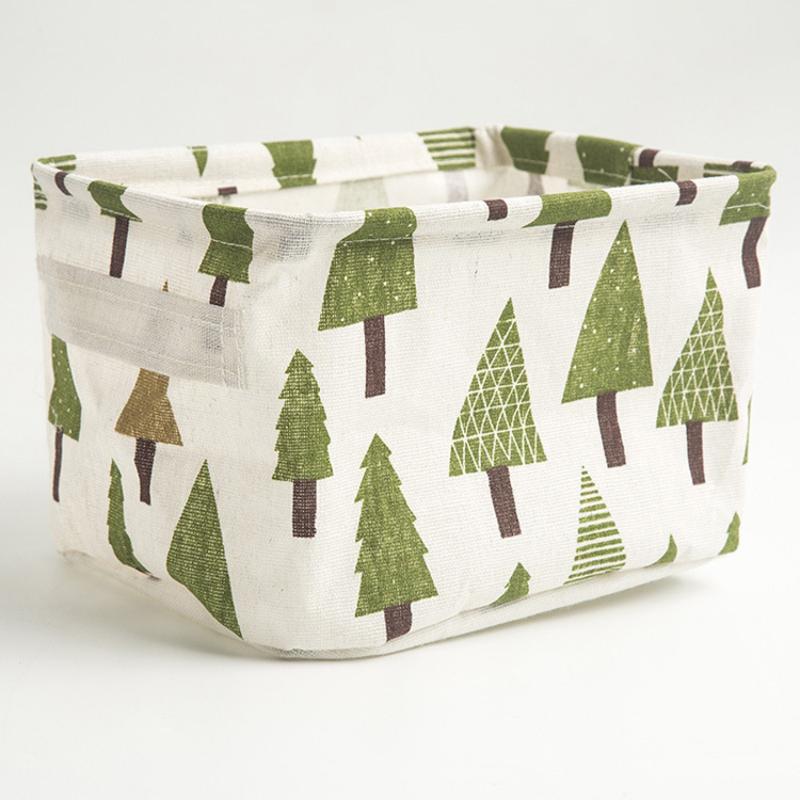 1 st Bomull Linne Tyg Vattentät Skrivbordsförvaringskorg Förvaringslåda Kosmetika Leksaksförvaring Underkläder Strumpor Klädförvaringspåse