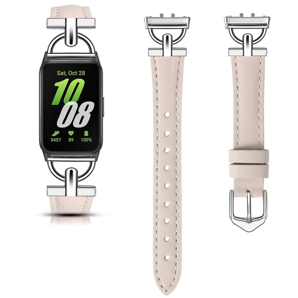 

Для Samsung Galaxy Fit 3 Металевий+Шкіряний Ремінець для Samsung fit 3 Аксесуари для Смарт-годинника Браслет для Galaxy Fit 3 Ремінець світло-рожевий колір